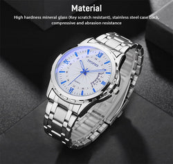 Classic Men's Watch Stainless Steel Wristwatch For Men Quartz Luxury Waterproof Mostore.com