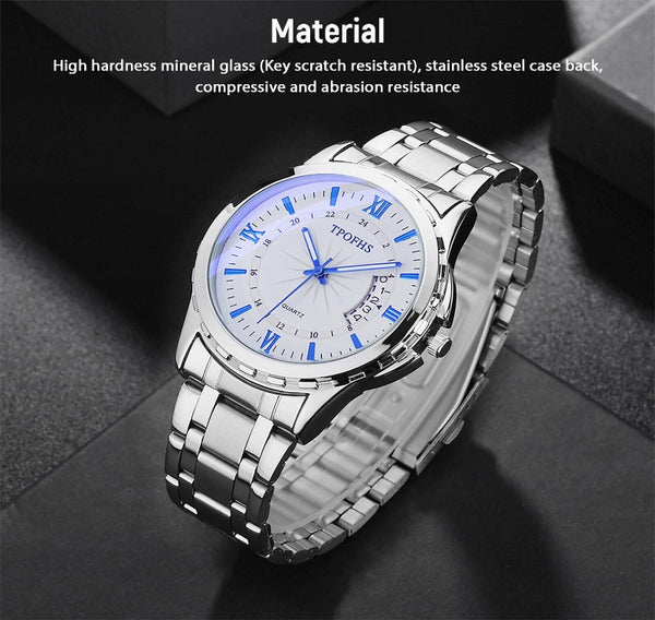 Classic Men's Watch Stainless Steel Wristwatch For Men Quartz Luxury Waterproof Mostore.com