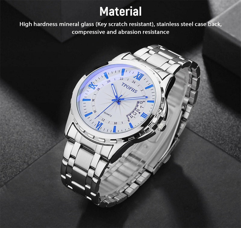 Classic Men's Watch Stainless Steel Wristwatch For Men Quartz Luxury Waterproof Mostore.com