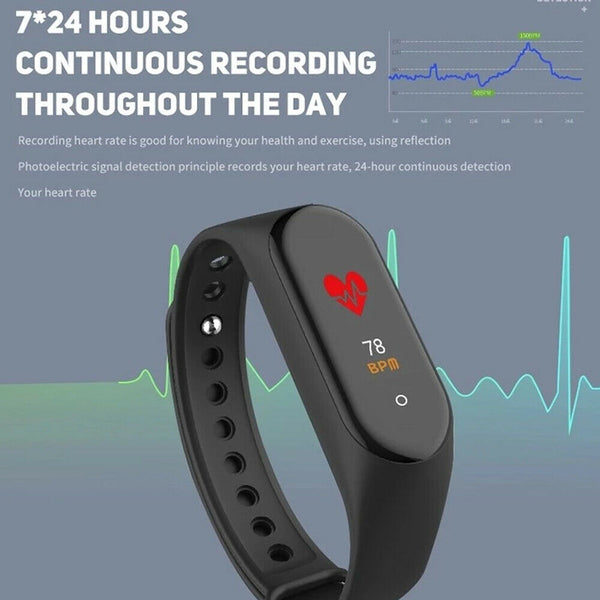M Smart Watch Band Blood Pressure Bracelet Wristband Fitness Tracker Heart Rate Mostore.com