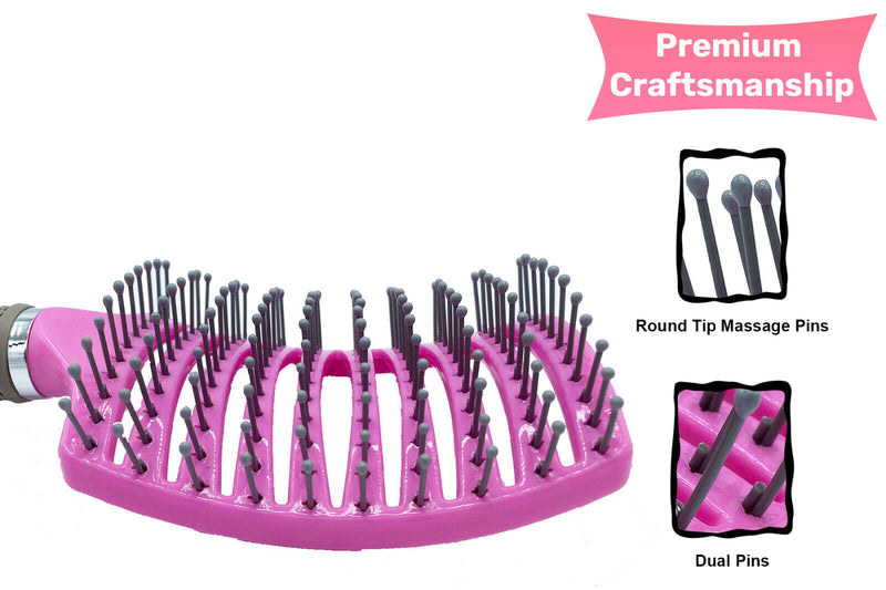 Hair Scalp Massage Brush Anti Static Curved Vented Styling Detangling Brushes Hair Scalp Massage Comb Hairbrush Bristle Nylon Women Wet Curly Detangle Hair Brush For Salon Hairdressing Styling Tools Mostore.com