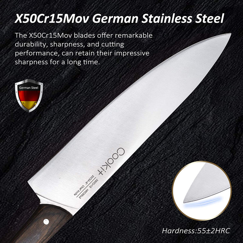 Kitchen Knife Sets, 15 Piece Knife Sets with Block for Kitchen Chef Knife Stainless Steel Knives Set Serrated Steak Knives with Manual Sharpener Knife Amazon Platform Banned Mostore.com