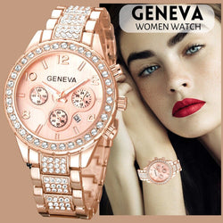 Women Classic Stainless Steel Crystal Quartz Round Analog Wrist Watch For Women Mostore.com