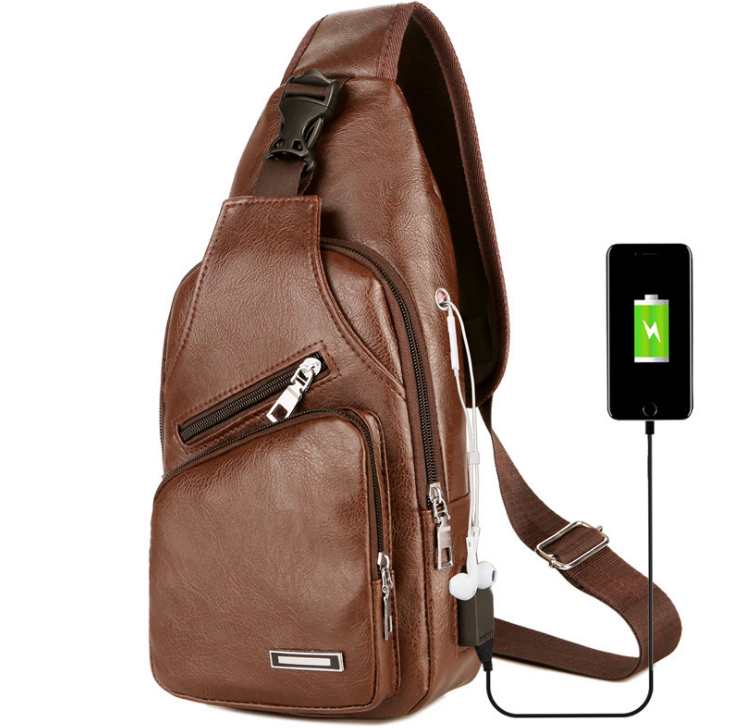 USB Portable Charging Chest Bag Messenger Bag Mostore.com