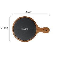 Black Wood Pizza Dish Wooden Plate Mostore.com