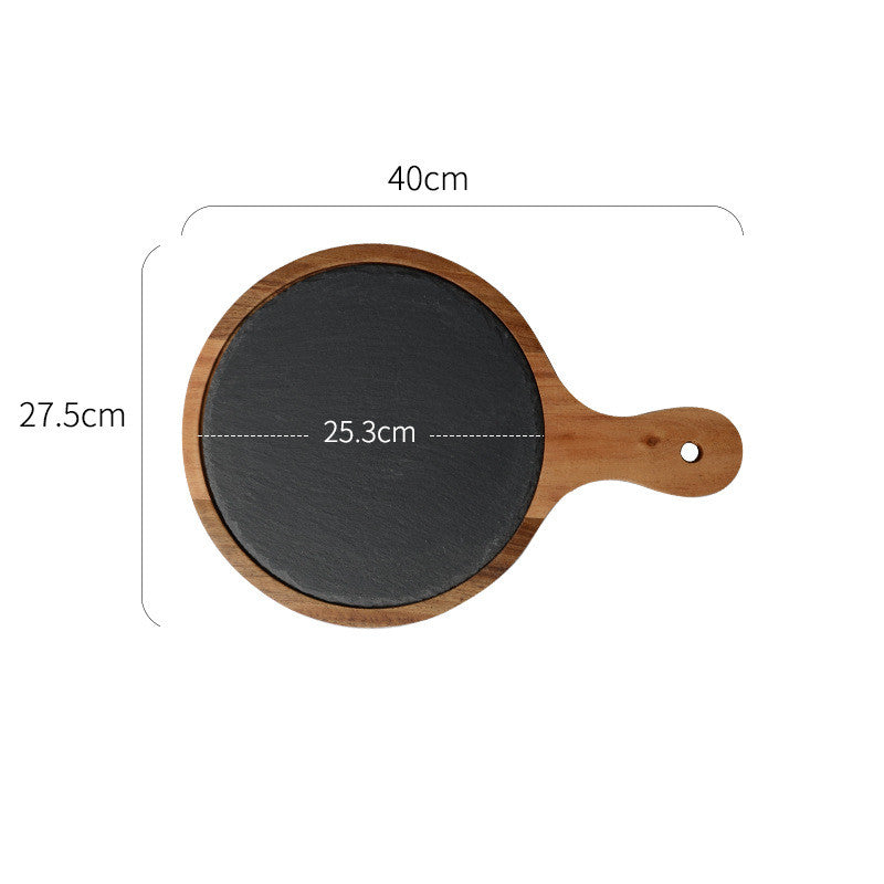 Black Wood Pizza Dish Wooden Plate Mostore.com