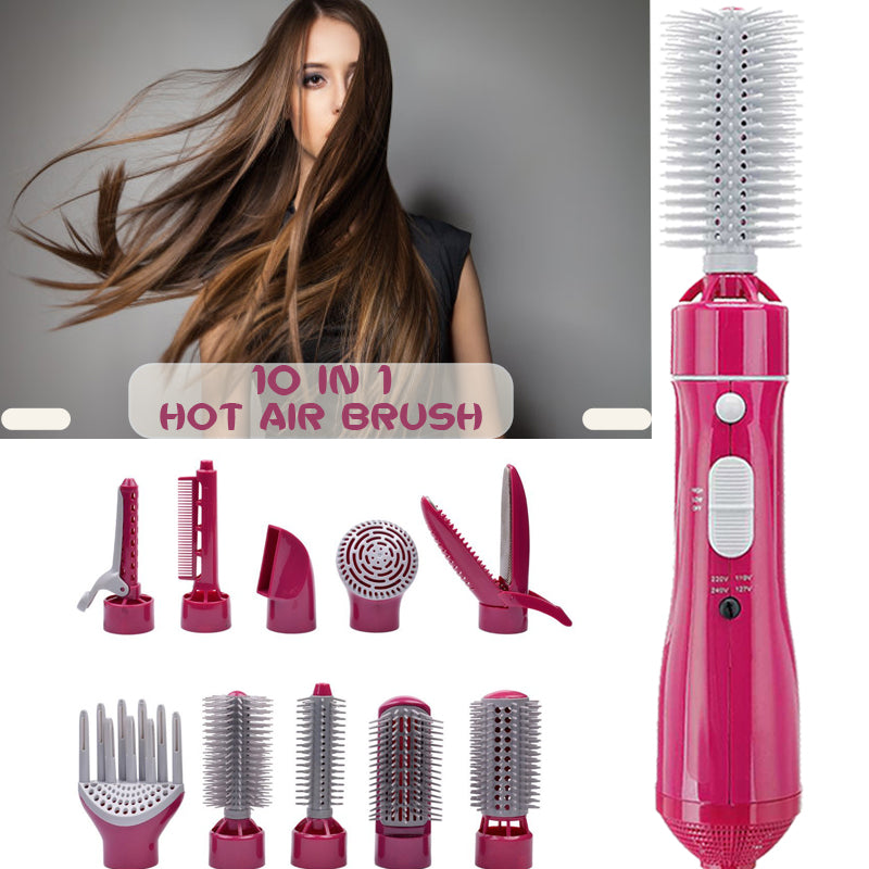 7 in 1Multi-functional Hot Air Comb Dry  Care One Step Hair Dryer Salon Collection Hair Straight Curler Two Use Mostore.com