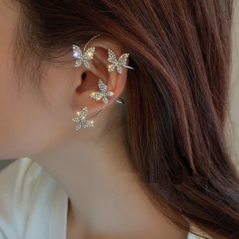 Korea Diamond Butterfly Ear Hook Without Pierced Bone Clip Mostore.com