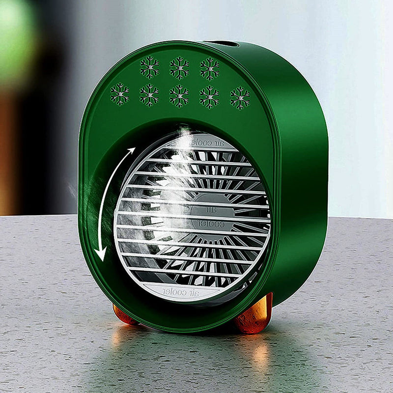 280ML Cool Fan Air Conditioner Fan Nano-atomization ABS 3-speed Levels LED Fast Cooling, Green American Varieties