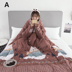 Winter Lazy Quilt with Sleeves Mostore.com
