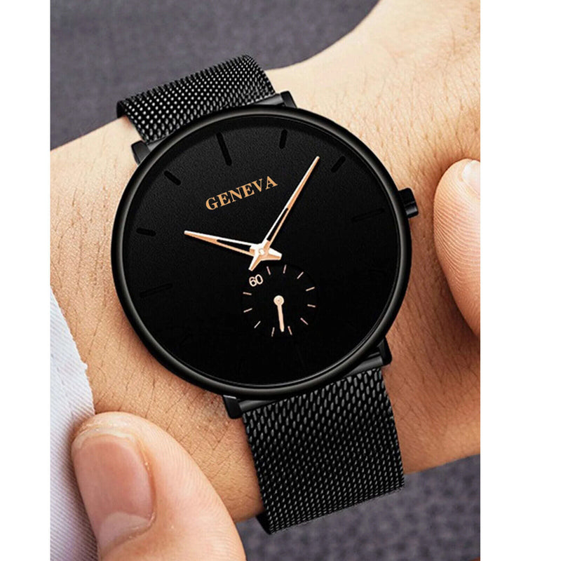 Men Quartz Watch Relojes De Hombre Minimalist Ultra Stainless Steel Band Watches Mostore.com