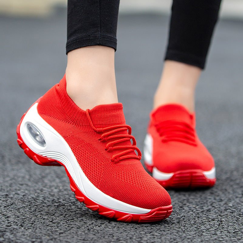 Sports shoes women flying knit socks shoes shaking shoes Mostore.com