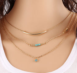 Double-layer Triangle Necklace Multi-layer Clavicle Chain Mostore.com