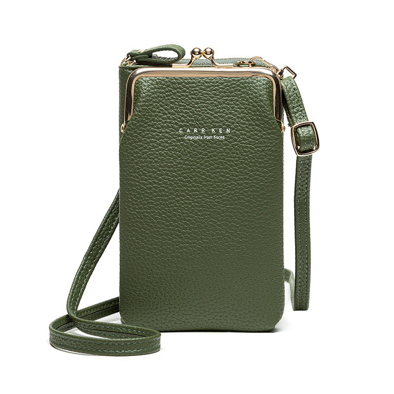 Fashion Lychee Pattern Solid Color Diagonal Shoulder Bag Mostore.com