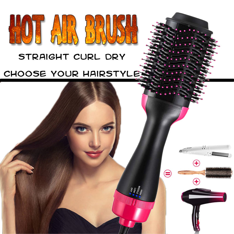 2 in 1 Multifunctional Hair Dryer & Volumizer Hair Brush Roller Rotate Comb Styling Straightening Curling Iron Mostore.com