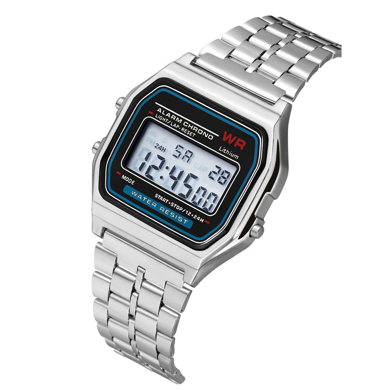 WR F91W Steel Band Electronic Watch Mostore.com