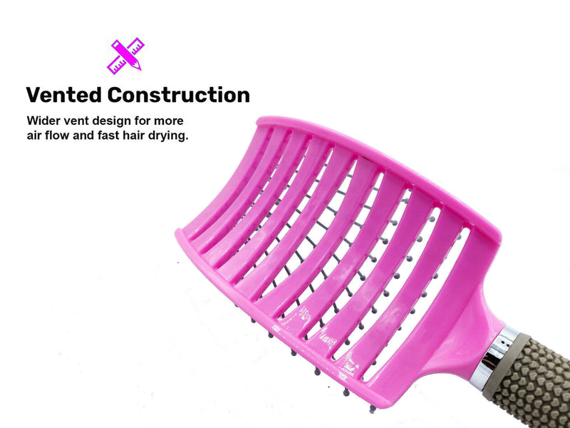 Hair Scalp Massage Brush Anti Static Curved Vented Styling Detangling Brushes Hair Scalp Massage Comb Hairbrush Bristle Nylon Women Wet Curly Detangle Hair Brush For Salon Hairdressing Styling Tools Mostore.com