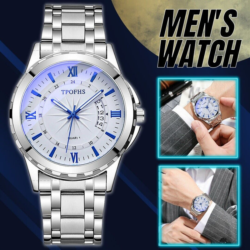 Classic Men's Watch Stainless Steel Wristwatch For Men Quartz Luxury Waterproof Mostore.com