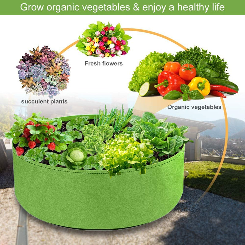 Garden Raised Bed Round Planting Container Grow Bags Fabric Planter Pot For Plants Nursery Pot Mostore.com