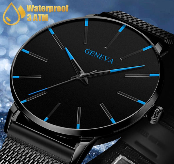 Waterproof Men's Watch Stainless Steel Quartz Analog Wristwatches Sport Fashion Mostore.com