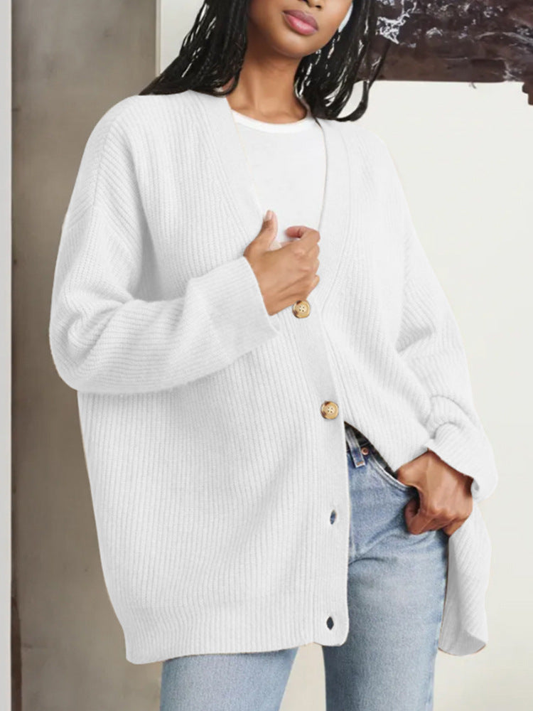 Popular Solid Color Cardigan Sweater Coat For Women American Varieties