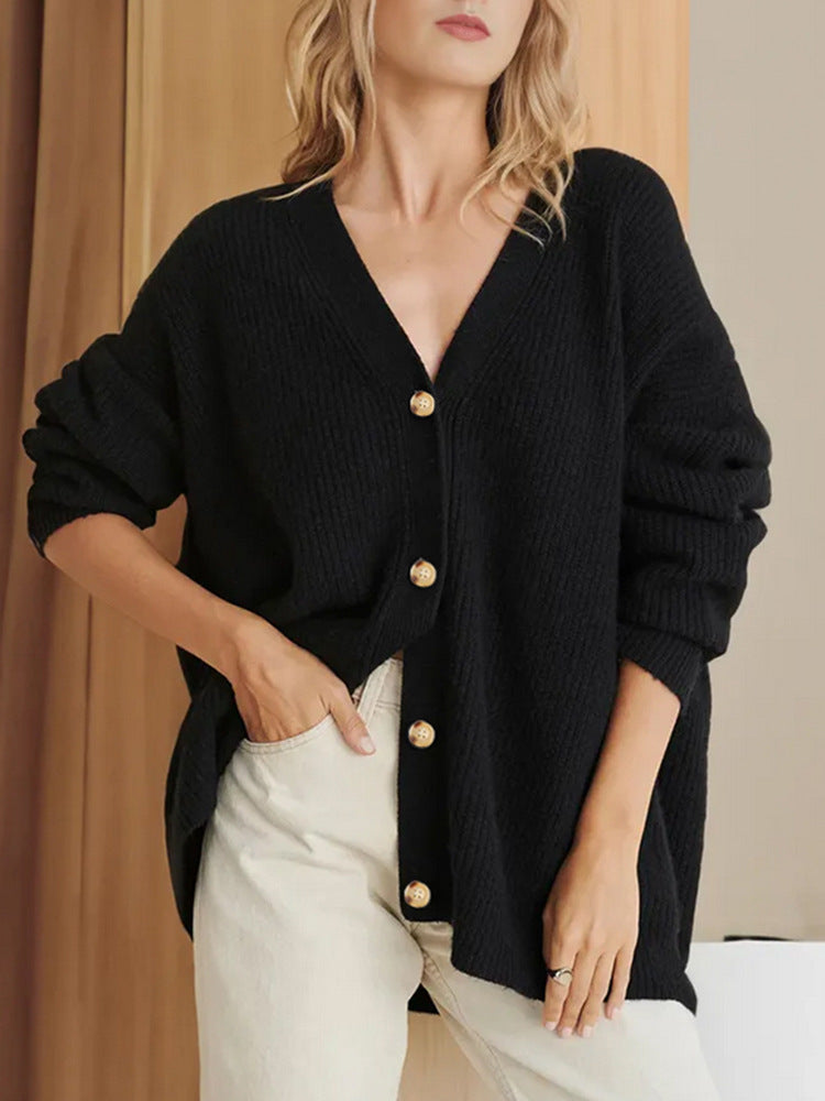 Popular Solid Color Cardigan Sweater Coat For Women American Varieties