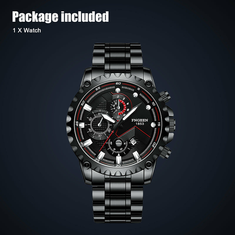 Waterproof Men's Watch Classic Stainless Steel Quartz Luminous Luxury Wristwatch Mostore.com