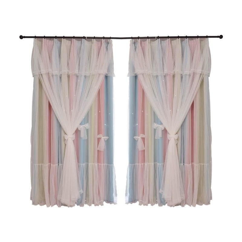 Nordic Simple Hollow Star Princess Wind Bedroom Blackout Curtains CJ