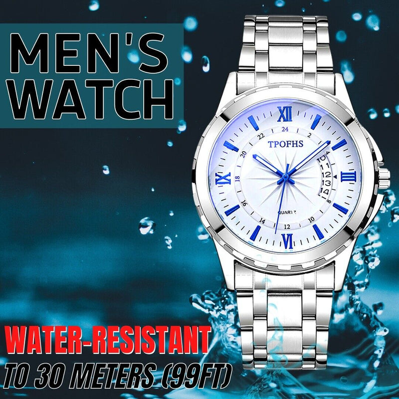 Classic Men's Watch Stainless Steel Wristwatch For Men Quartz Luxury Waterproof Mostore.com
