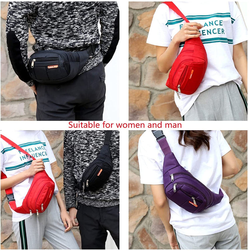 Men Women Fanny Pack Belt Waist Bag Cross Body Sling Shoulder Travel Sport Pouch Mostore.com