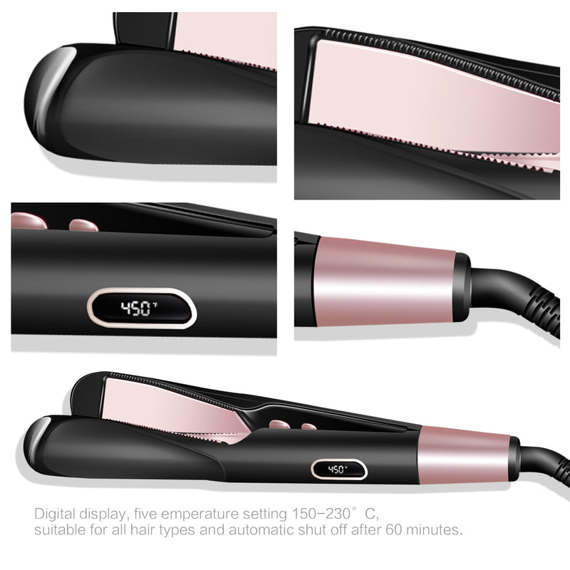 2 in 1 Electric Hair Straightener Ceramic Curling Wand Iron Curler Mostore.com