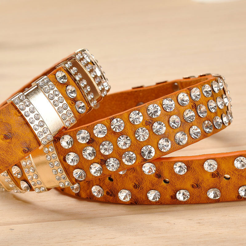 Decorative Fashion Wide Rhinestone Full Diamond Belt