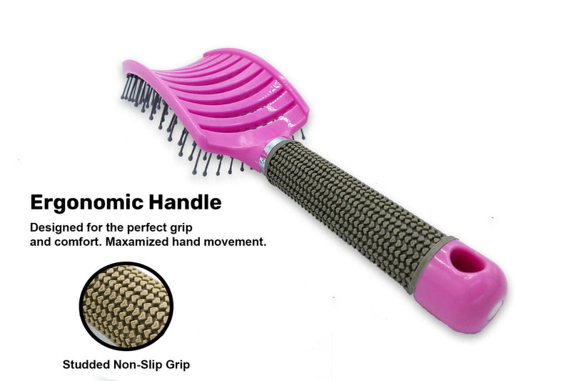 Hair Scalp Massage Brush Anti Static Curved Vented Styling Detangling Brushes Hair Scalp Massage Comb Hairbrush Bristle Nylon Women Wet Curly Detangle Hair Brush For Salon Hairdressing Styling Tools Mostore.com