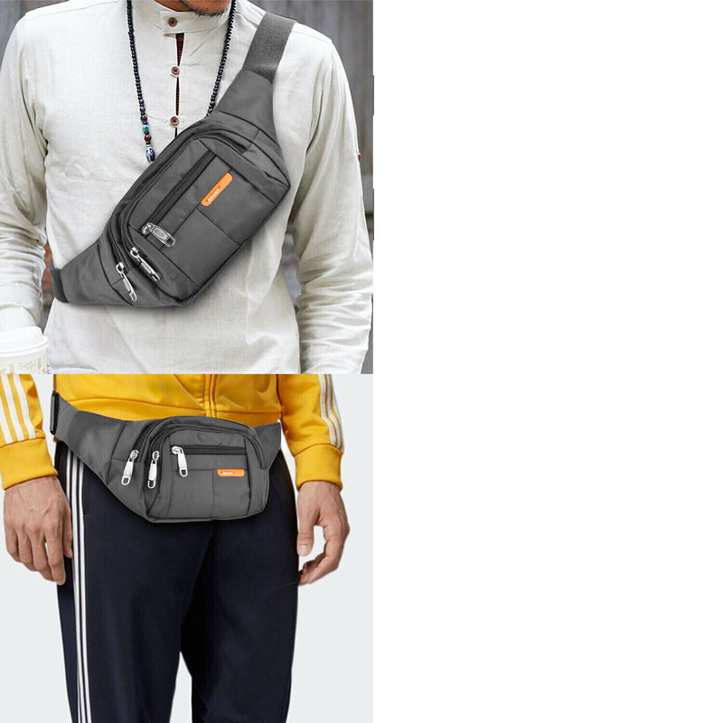 Men Women Fanny Pack Belt Waist Bag Cross Body Sling Shoulder Travel Sport Pouch Mostore.com