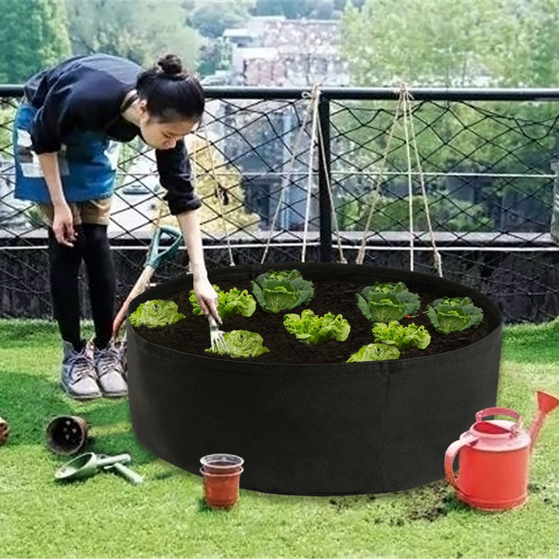 Garden Raised Bed Round Planting Container Grow Bags Fabric Planter Pot For Plants Nursery Pot Mostore.com