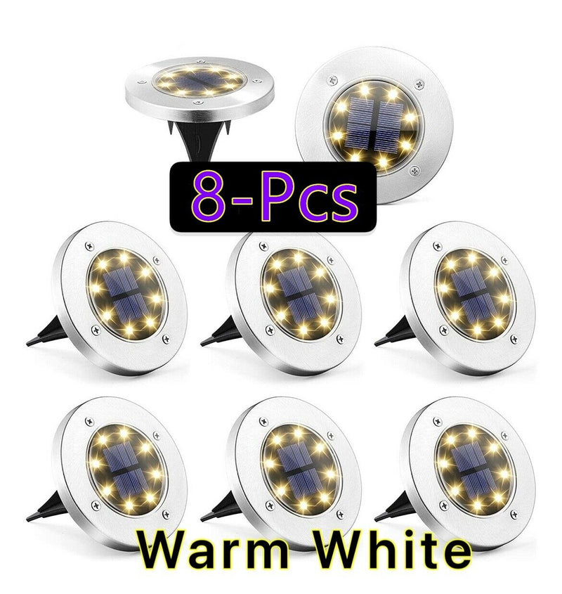 1-16 Pcs LED Solar Power Flat Buried Light In-Ground Lamp Outdoor Path Garden American Varieties