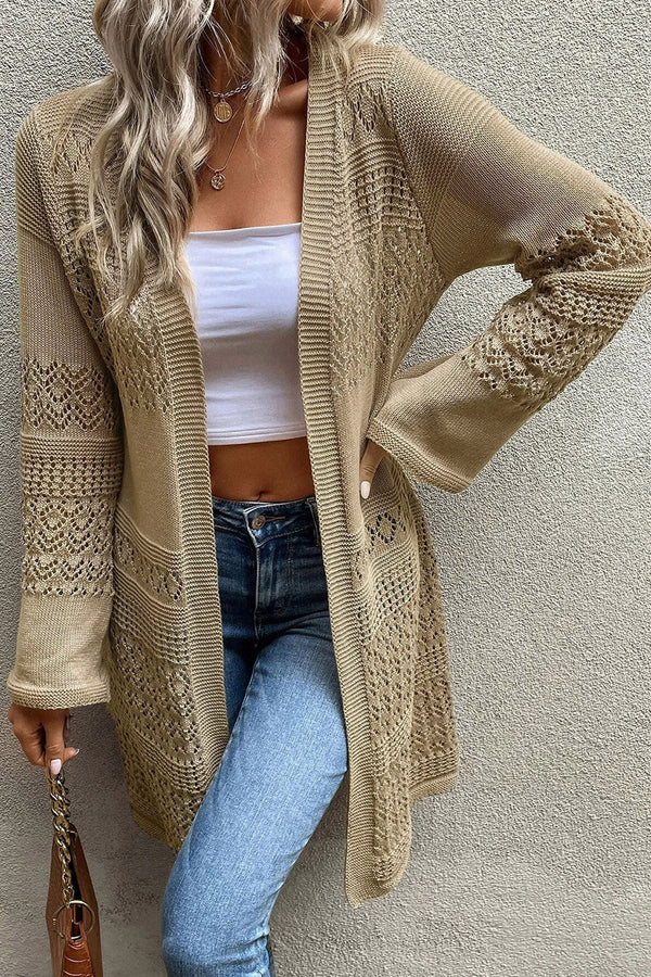 Open Front Longline Cardigan Trendsi