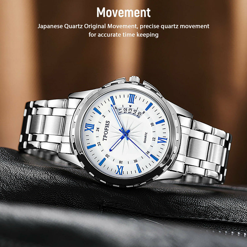 Classic Men's Watch Stainless Steel Wristwatch For Men Quartz Luxury Waterproof Mostore.com