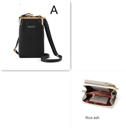 Fashion Lychee Pattern Solid Color Diagonal Shoulder Bag Mostore.com