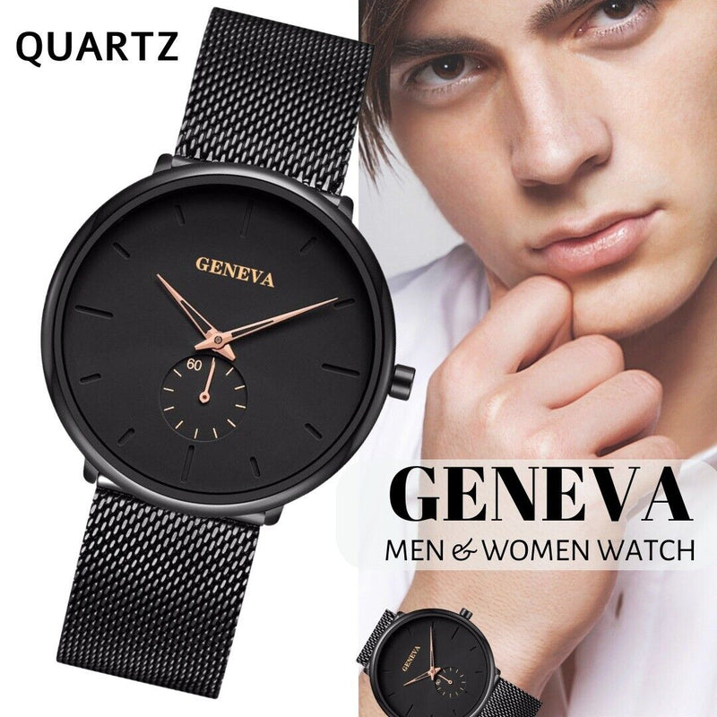 Men Quartz Watch Relojes De Hombre Minimalist Ultra Stainless Steel Band Watches Mostore.com