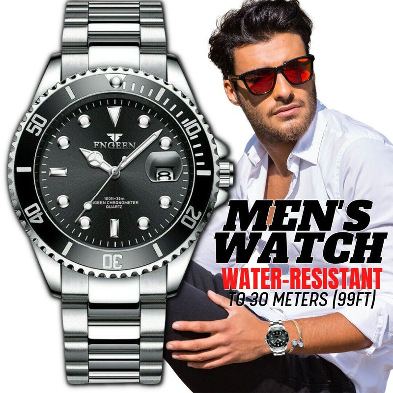 Men's Watch Relojes De Hombre Stainless Steel Quartz Luminous Classic Watches Mostore.com