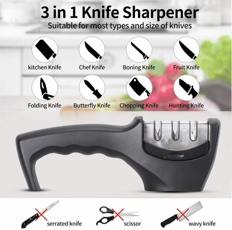 KNIFE SHARPENER Ceramic Tungsten Kitchen Knives Blade Sharpening System Tool USA Mostore.com