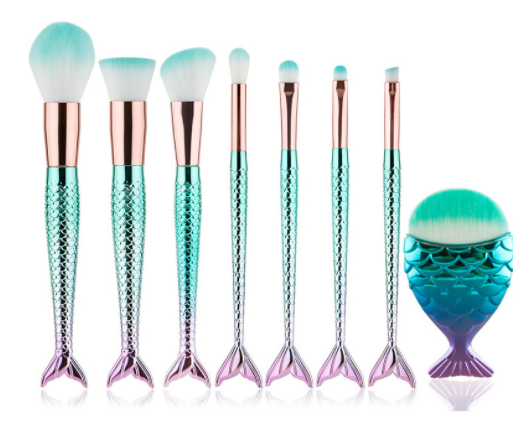 Mermaid Shaped Makeup Brushes Mostore.com