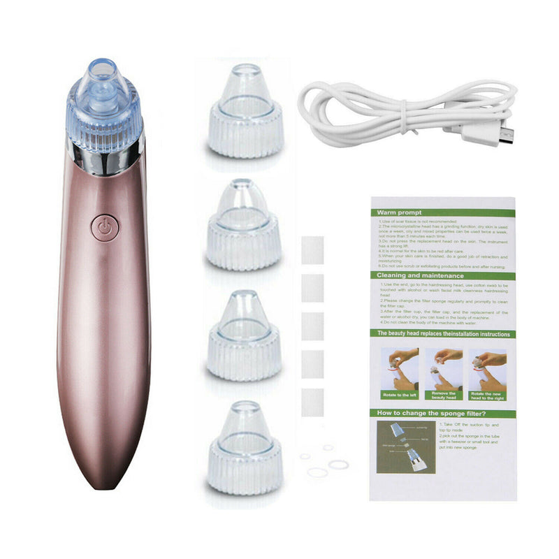 Electric Blackhead Vacuum Pore Cleaner Acne Pimple Remover Strong Suction Tool Electric Blackhead Remover Pore Vacuum Suction Diamond Dermabrasion Face Cleaner Mostore.com