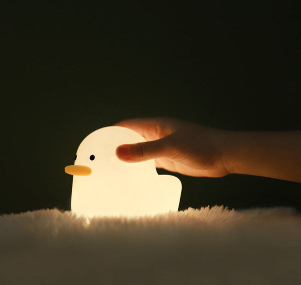 Nordic Cute Lovely Cartoon Dull Duck Led Night Light Silicone USB Charging NightLight Holiday Gifts Kids Room Bedside Bedroom American Varieties