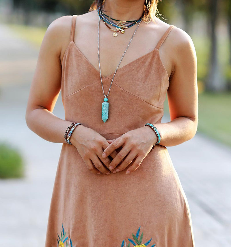 Fashion Imperial Stone Hand-woven Leather Bracelet Mostore.com
