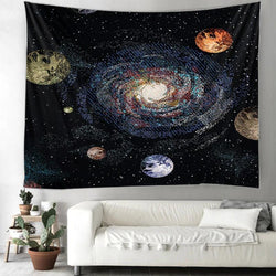 Printed Solar System Tapestry Multifunctional Tapestry Sitting Blanket Wall Hanging CJ