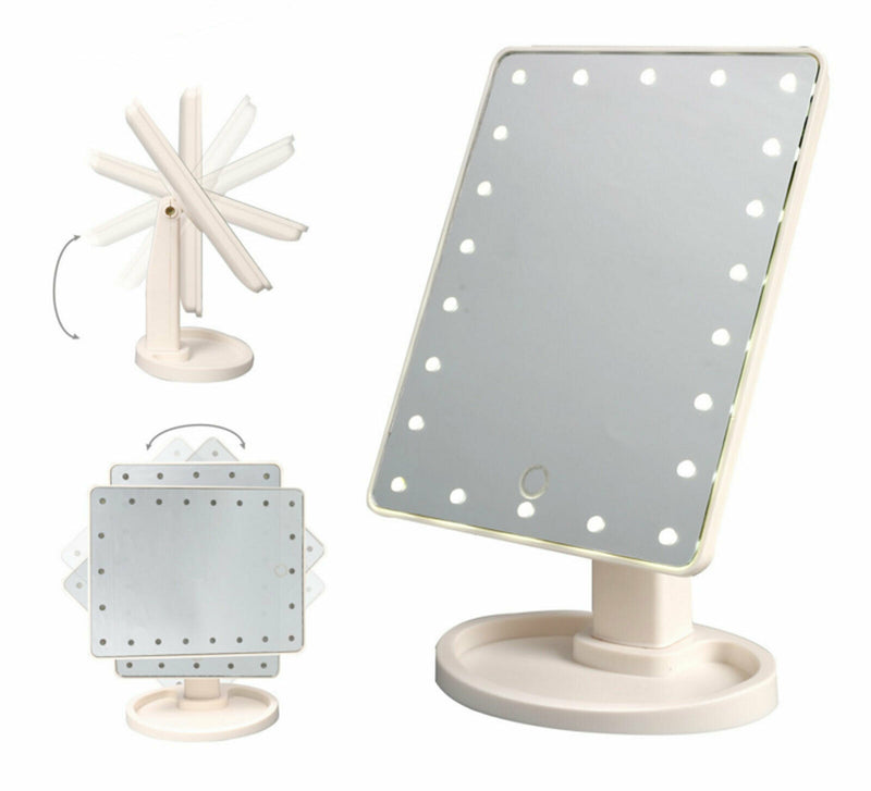 Professional 22 LED Makeup Mirror Light Portable Rotation Vanity Lights Lamp Touch Bright Adjustable USB Or Battery Use 22 LED Makeup Mirror Lighted Stand Tabletop Touch Screen Vanity White or Black Mostore.com