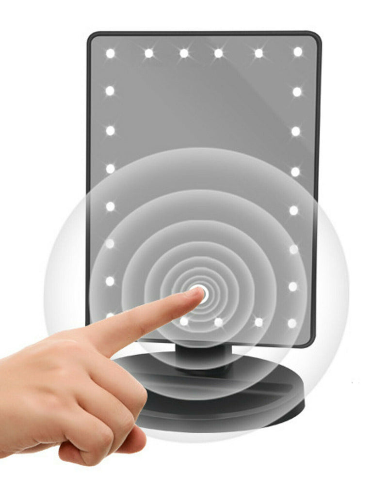 Professional 22 LED Makeup Mirror Light Portable Rotation Vanity Lights Lamp Touch Bright Adjustable USB Or Battery Use 22 LED Makeup Mirror Lighted Stand Tabletop Touch Screen Vanity White or Black Mostore.com