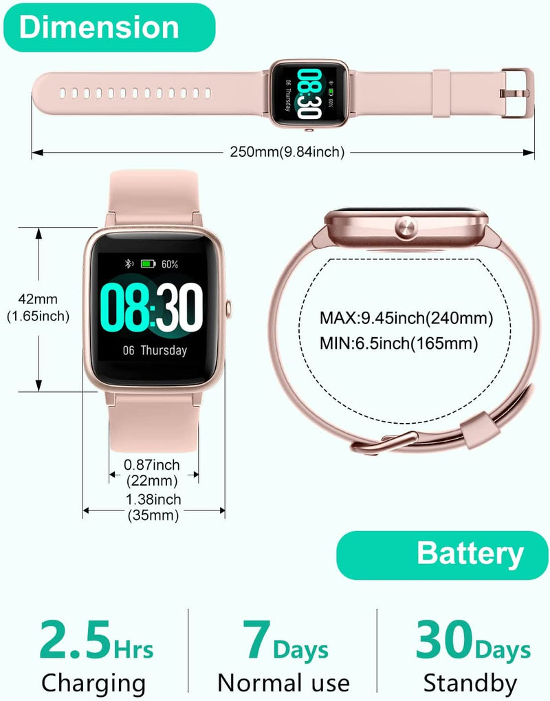 Smart Watch For IOS And Android Phones IP68 Waterproof Smartwatch Fitness Tracker Watch With Heart Rate Sleep Monitor Steps Calories Counter Mostore.com